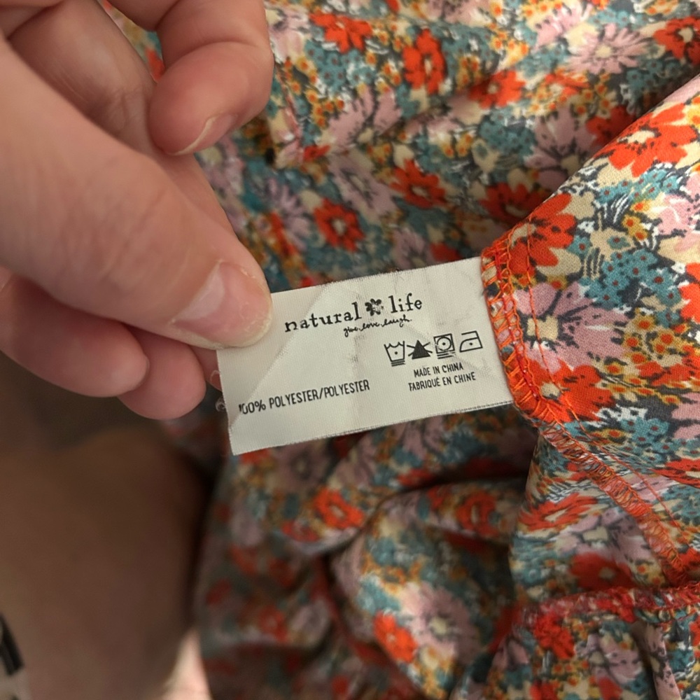 NATURAL LIFE Red Floral Tiered Maxi Dress with Green and Blue Accents - Picture 4 of 4